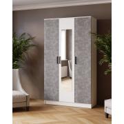 Шкаф Ларс с зеркалом 1200 (Белый/Ателье Светлое)