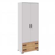 Шкаф Лючия двухстворчатый (Белый/Дуб Крафт Золотой)