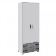 Шкаф Лючия двухстворчатый (Белый/Ателье Светлое)