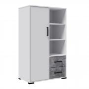 Стеллаж книжный Лучия малый (Белый/Ателье Светлое)