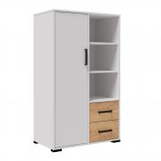 Стеллаж книжный Лучия малый (Белый/Дуб Крафт Золотой)