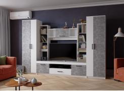 Стенка Сидней-2 (Белый/Ателье Светлое)