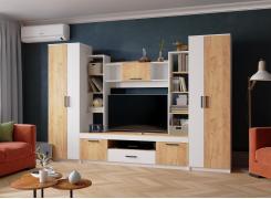 Стенка Сидней-2 (Белый/Дуб Крафт Золотой)