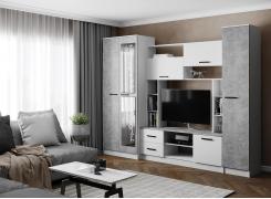 Стенка Соло (Белый/Ателье Светлое)