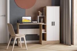 Компьютерный стол СКМ-1 (Дуб Сонома/Белый)