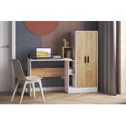 Компьютерный стол СКМ-1 (Белый/Дуб Крафт Золотой)