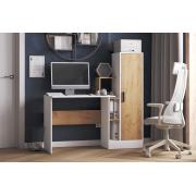 Компьютерный стол СКМ-2 (Белый/Дуб Крафт Золотой)