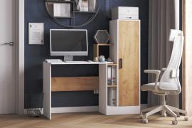 Компьютерный стол СКМ-2 (Белый/Дуб Крафт Золотой)