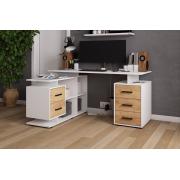 Компьютерный стол СКМУ-3 (Белый/Дуб Крафт Золотой)