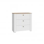Комод Джастин 16.228.03 (Белый Ре Шагрень / Дуб Белый Эксклюзив)