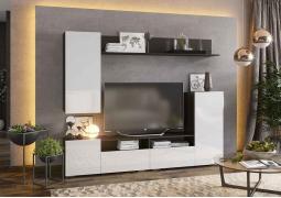 Стенка Лия Венге Белый глянец