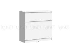 Комод Челси 800 (1 ящик/2 двери) (Белый/Белый глянец)