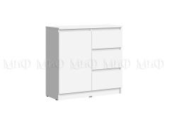 Комод Челси 800 (3 ящика/1 дверь) (Белый/Белый глянец)