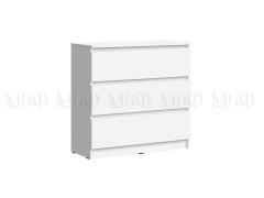 Комод Челси 800 (3 ящика) (Белый/Белый глянец)
