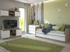 Модульная подростковая Челси (Дуб Сонома/Белый глянец)