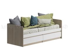 Кровать Челси (Сонома/Белый глянец)