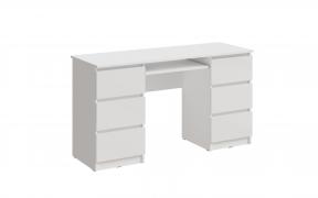 Стол письменный Челси 6 ящиков (Белый/Белый глянец)