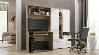 Компьютерный стол №6 (Сонома/Белый глянец)