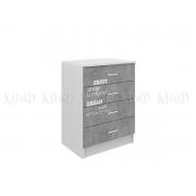 Комод Юниор-2 Лофт (Белый/Бетон светлый)