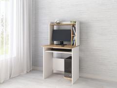 Компьютерный стол Грета 1 (Белый / Дуб Золотой Крафт)