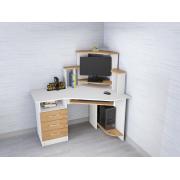 Компьютерный стол Грета 7 (Белый/Дуб Крафт Золотой)