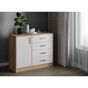 Комод Катрин 6 (Дуб Золотой Крафт / Белый)