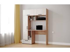 Компьютерный стол Квартет-11 (Дуб Крафт Табачный / Дуб Крафт Белый)