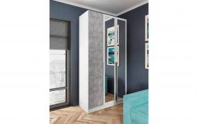 Шкаф Мадрид с зеркалом (1200 мм) (Белый/Ателье светлое)