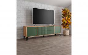 ТВ тумба Парус-10 (Дуб Крафт Золотой/Карбон Дарк Грин)
