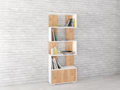 Стеллаж Ромео-2 (Белый / Дуб Крафт Золотой)