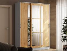 Шкаф-купе Стиль-2 1600 мм (Белый/Дуб Крафт Золотой)