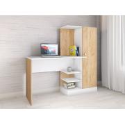 Компьютерный стол Квартет-6 (Белый/Крафт Золотой)