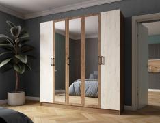 Шкаф Вегас 2000 мм (Дуб Крафт Табачный/Дуб Крафт Белый)